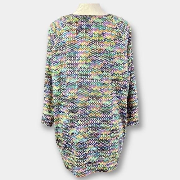CJ Banks Chevron Multi Color Tunic Top Shirt Size 1X - Picture 3 of 8